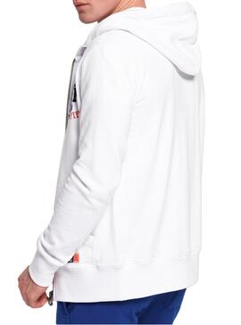 Sweat Superdry Track Field Blanc Homme