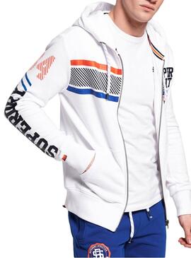 Sweat Superdry Track Field Blanc Homme