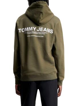 Sweat Tommy Jeans Graphic Hoodie Vert Homme