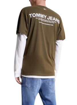 T-Shirt Tommy Jeans Linear Back Vert Homme