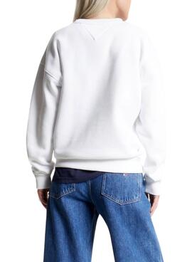 Sweat Tommy Jeans Luxe Atléthique Blanc Femme