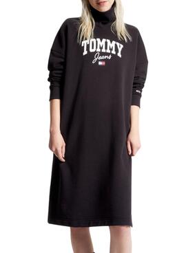 Robe Tommy Jeans Université Cuello Perkins Noire