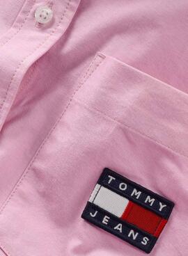 Chemise Tommy Jeans Badge Boyami Rosa pour Femme