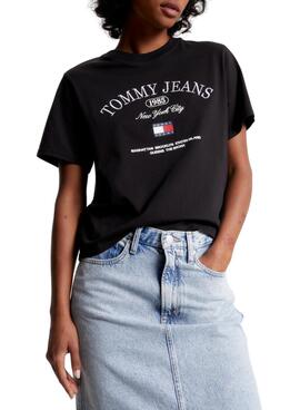 T-Shirt Tommy Jeans Lux Athletic Blanc Femme