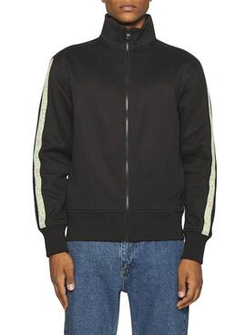 Sweat Calvin Klein Jeans Logo Tape Zip Noire