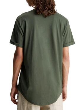 T-Shirt Calvin Klein Jeans Badge Tourner Vert