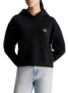 Sweat Calvin Klein Jeans Étiquette tissée Noire