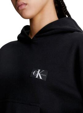 Sweat Calvin Klein Jeans Étiquette tissée Noire