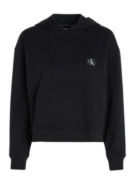 Sweat Calvin Klein Jeans Étiquette tissée Noire