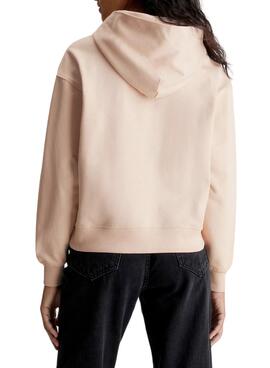Sweat Calvin Klein Jeans Étiquette tissée Beige