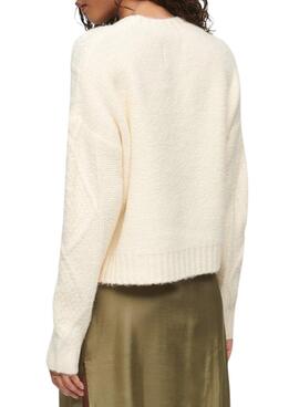 Pull Superdry Chunky Câble Beige pour Femme