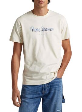 T-Shirt Pepe Jeans Keegan Beige pour Homme