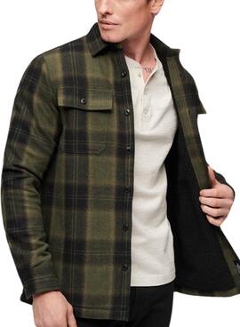 Surchemise Superdry Wool Miller Vert Homme