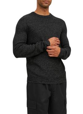 Pull Jack & Jones Twist Noire pour Homme