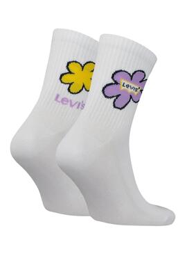 Pack 2 Chaussettes Levis Flower Blanc Femme