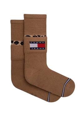 Chaussettes Tommy Jeans TH Uni Brun pour Femme