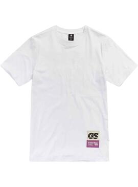 T-Shirt G-Star Back Slim Blanc pour Homme