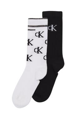 Pack 2 Chaussettes Calvin Klein Scattered Logo