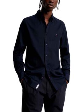 Chemise Tommy Hilfiger Flex Dobby Bleu Marine Homme