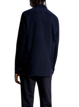 Chemise Tommy Hilfiger Flex Dobby Bleu Marine Homme