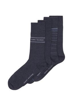 Pack 4 Chaussettes Tommy Hilfiger Giftbox Homme