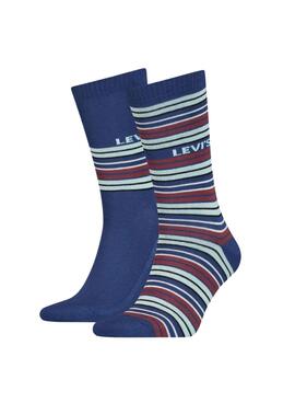 Chaussettes Levis Regular Cut Bleu Bleu Marine Unisex