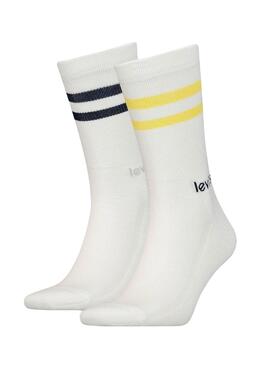 Chaussettes Levis Regular Cut Sport Blanc Unisex
