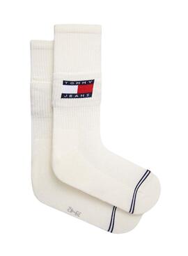 Chaussettes Tommy Jeans Fold Dow Blanc Unisex