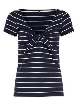 T-Shirt Only Live Stripes Bleu Marine Femme