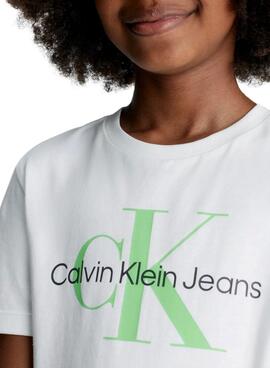 T-Shirt Calvin Klein Jumpsuitgramme Blanc Garçon