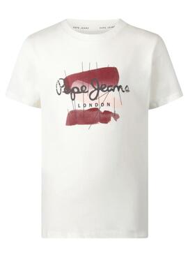 T-Shirt Pepe Jeans Niall Blanc pour Garçon