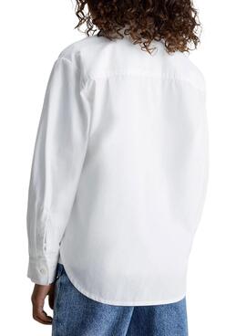 Chemise Calvin Klein Oversized Popeline Blanc Fille