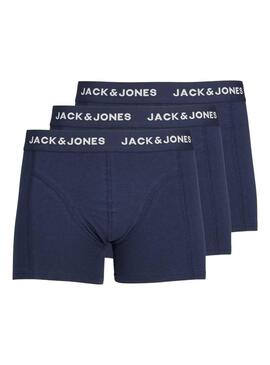Pack 3 Slip Jack & Jones Bleu Marine Homme