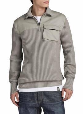 Pull G-Star Army Zip Up Gris pour Homme