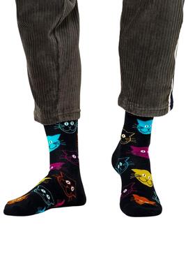 Chaussettes Happy Socks Cat Noires Homme et Femme