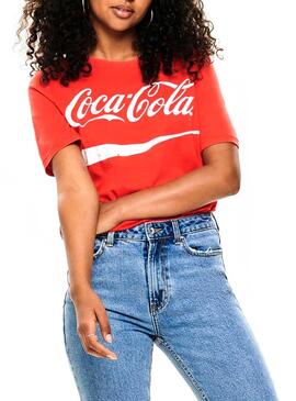 T-Shirt Only Coca Cola Rouge Femme