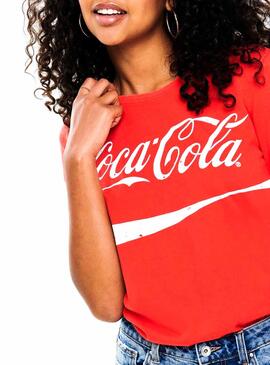T-Shirt Only Coca Cola Rouge Femme