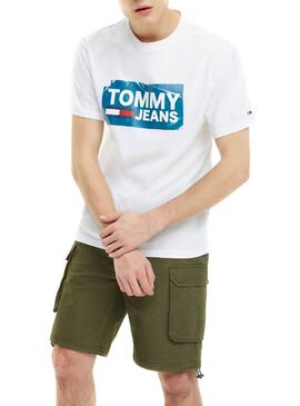 T-Shirt Tommy Jeans Scratched Blanc Homme