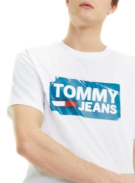 T-Shirt Tommy Jeans Scratched Blanc Homme