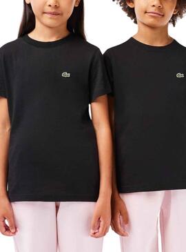 T-Shirt Lacoste De Knitted Noire pour Garçon Fille