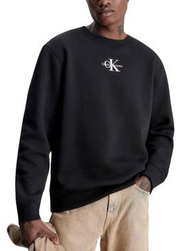 Sweat Calvin Klein Monogram Noire pour Homme