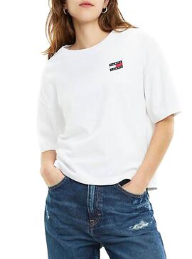 T-Shirt Tommy Jeans Badge Blanc Femme