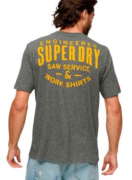 T-Shirt Superdry Workwear Trade Gris pour Homme