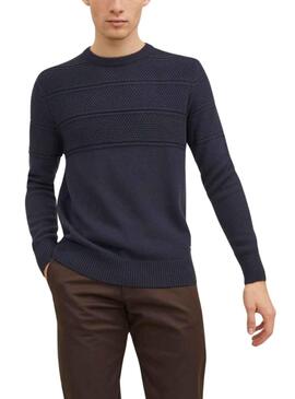 Pull Jack & Jones Jerry Bleu Marine pour Homme