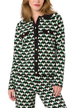 Veste Naf Naf Knitted Coeur Rhomboïde pour Femme