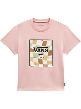 T-Shirt Vans Checker Box Rose pour Fille