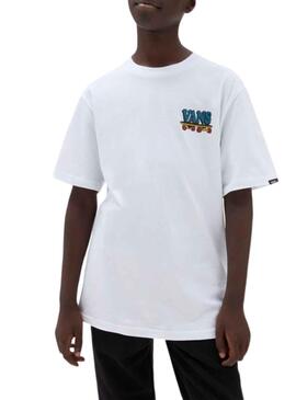 T-Shirt Vans Pizza Face Blanc pour Garçon
