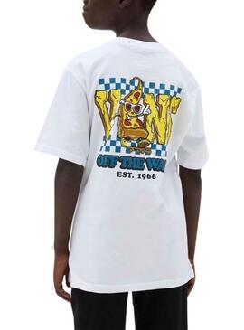 T-Shirt Vans Pizza Face Blanc pour Garçon
