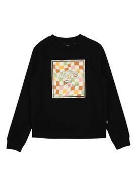 Sweat Vans Ondulé Check Noire pour Garçon