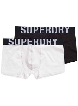 Pack 2 Slip Superdry Boxer Blanc et Noire